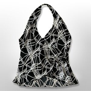 SOLD Vintage y2k Misope halter top with silver buckle accent